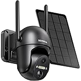 SEHMUA Solar Security Cameras Wireless Outdoor, 2K 360° View Battery Powered Outdoor Camera, WiFi Home Security with Spotlight Color Night Vision, PIR Sensor