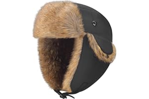 HYHFM Boys Girls Winter Trapper Hat Outdoor Windproof Warm Hat Kids Fleece Lined Ski Cap with Earflap 3T-8T