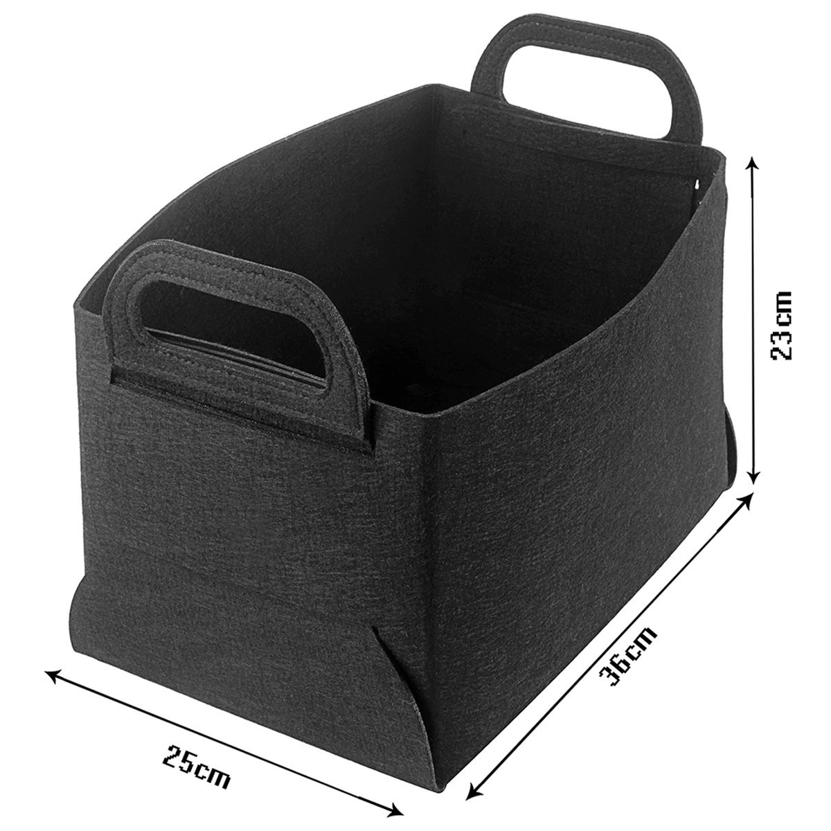 Collapsible Storage Bin Basket Organizing Box Closet Organizer with Handles for Office, Bedroom, Toys, Laundry (Black)