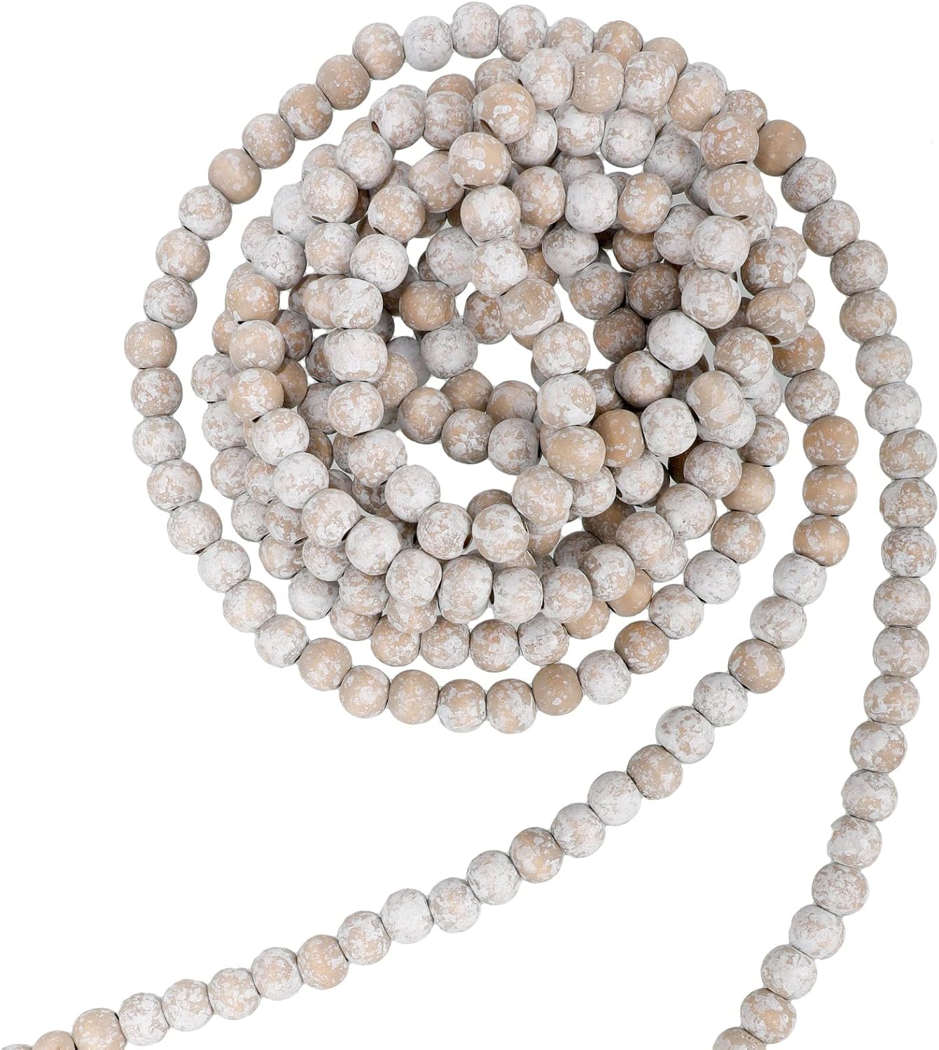 Wreaths, Garlands & Swags - Christmas Wooden Bead Garland Wood Bead Garland Christmas Tree Decorations for Christmas Holiday Favors, 12 Feet (Retro White)