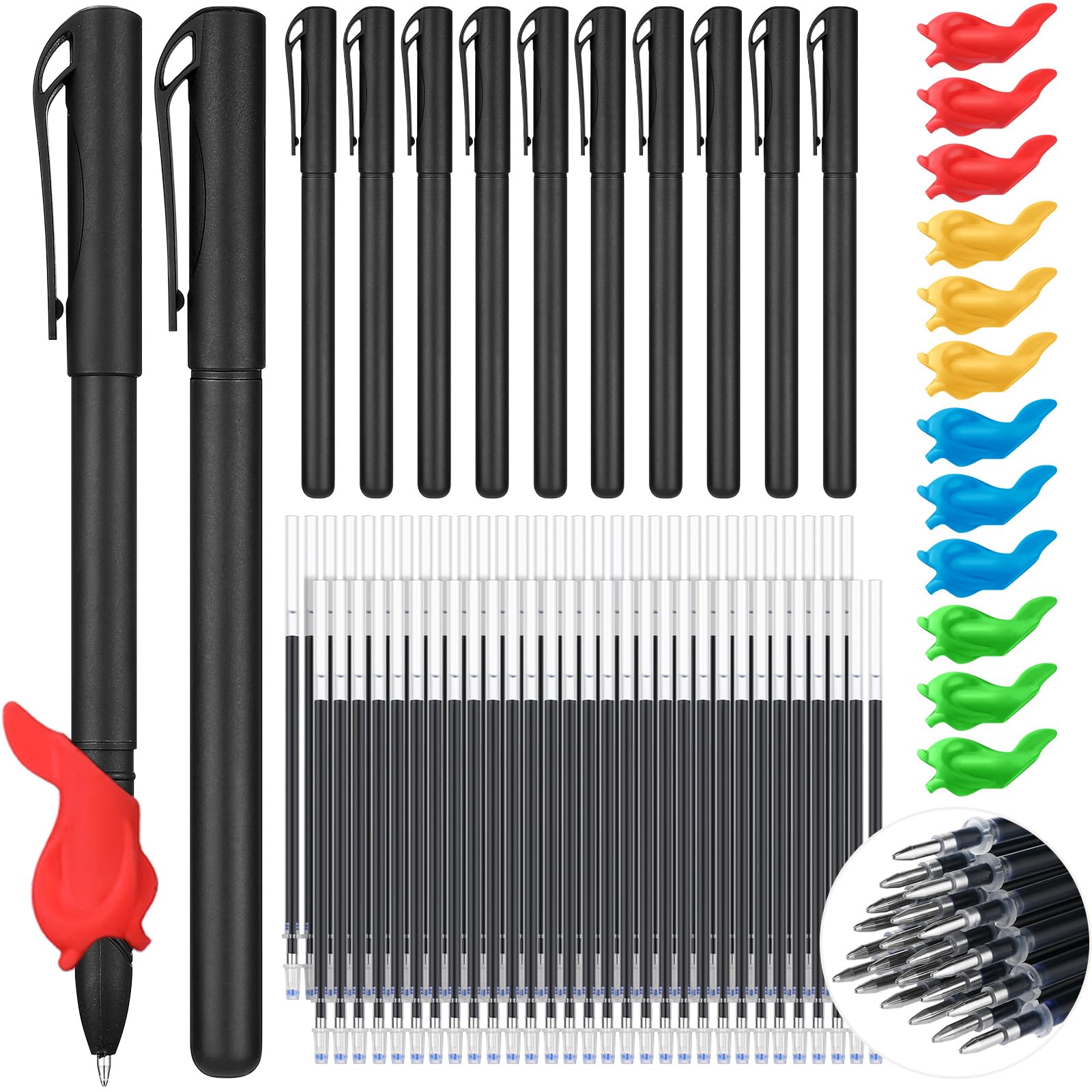 Photo 1 of Zonon 84 Pcs Disappearing Ink Pen Refills for Kids Magic Practice Copybook Auto Invisible Grooves Practice Pen with Writing Training Aid Grips Reusable Tracing Books Material for Preschool Kids