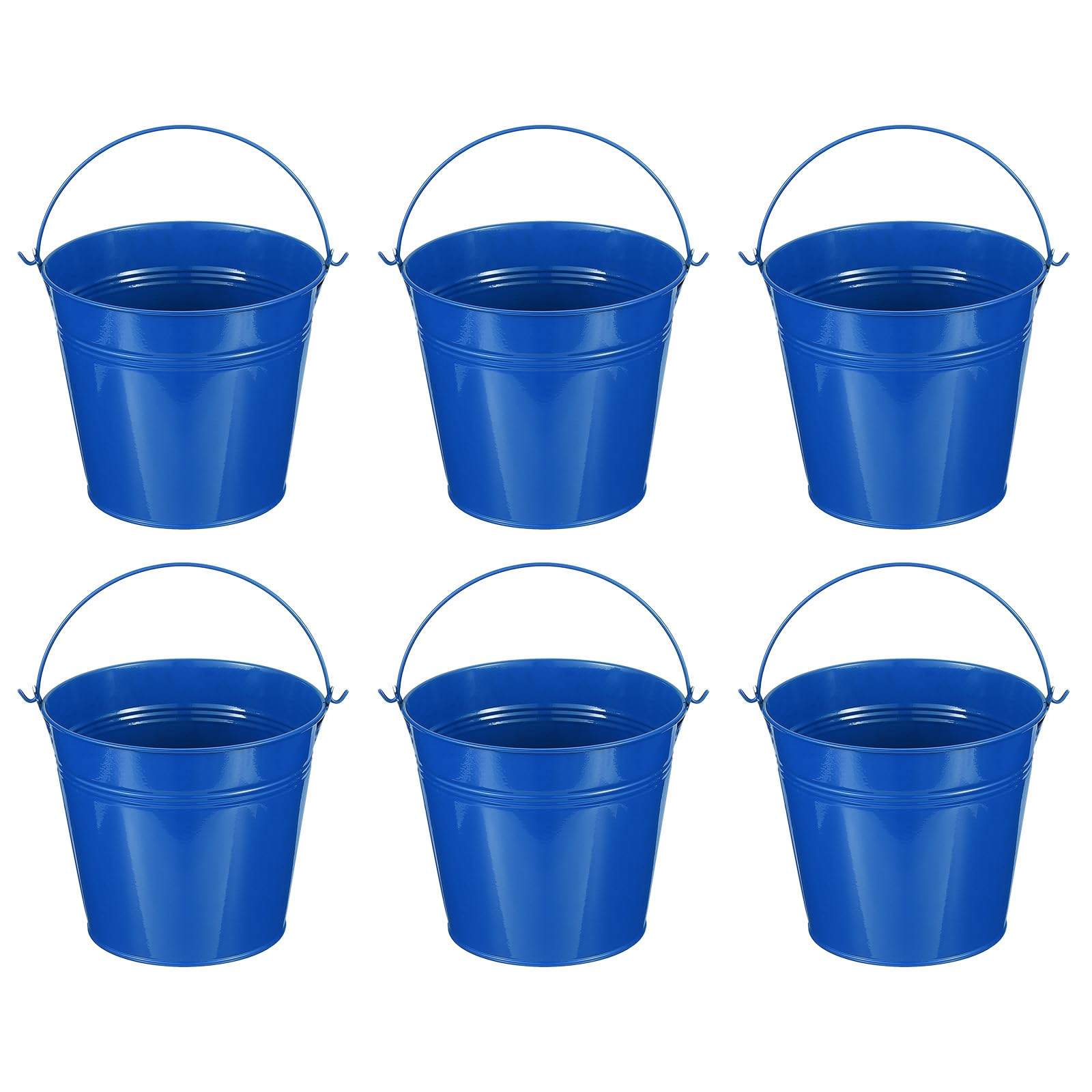 Photo 1 of **SEE NOTES** PATIKIL 5.9"x5.1" Small Metal Buckets with Handle, 6 Pcs Mini Galvanized Bucket Colorful Easter Buckets for Crafts Party Favors Decoration, Deep Blue