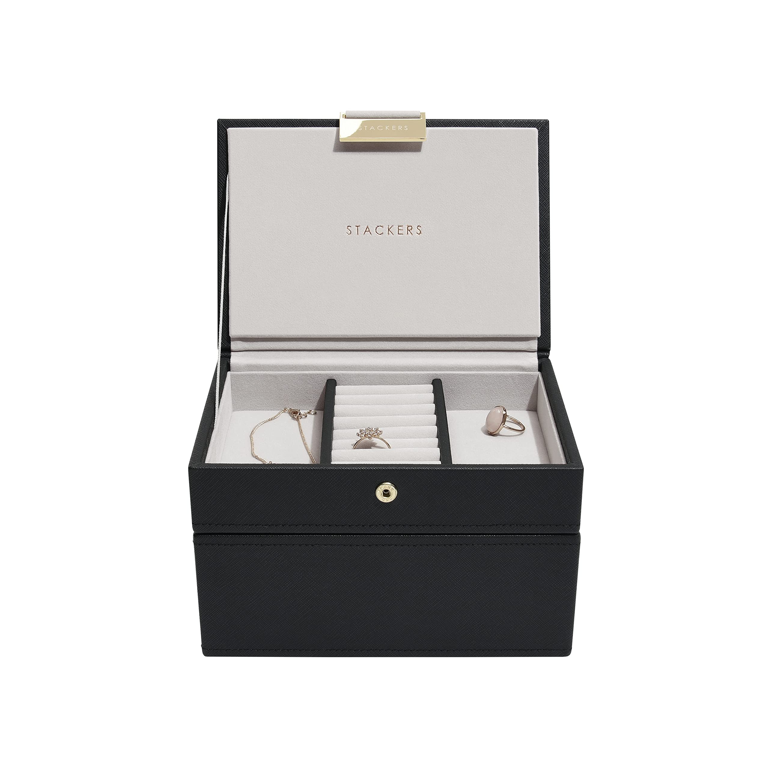 Stackers Black Mini Jewellery Box - Set of 2