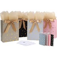 Hallmark Bolsa De Regalo Grande De 13 Pulgadas Con Papel De Seda (puntos De Aluminio Azules) Para Hanukkah, Navidad, Cumpleaños, Día Del Padre, Graduaciones Y Baby Showers (paquete De 2