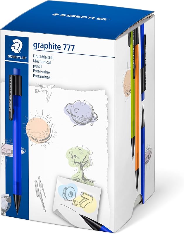 Graphite 777 07KP50 - Portaminas para escritura 0,7 mm, colores translúcidos surtidos. Bote con 50 portaminas