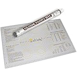 Sili Bake Silicone Pastry Mat with Measurements. Finally a Baking Mat That Actually Works. Designed in the USA. Large 23…