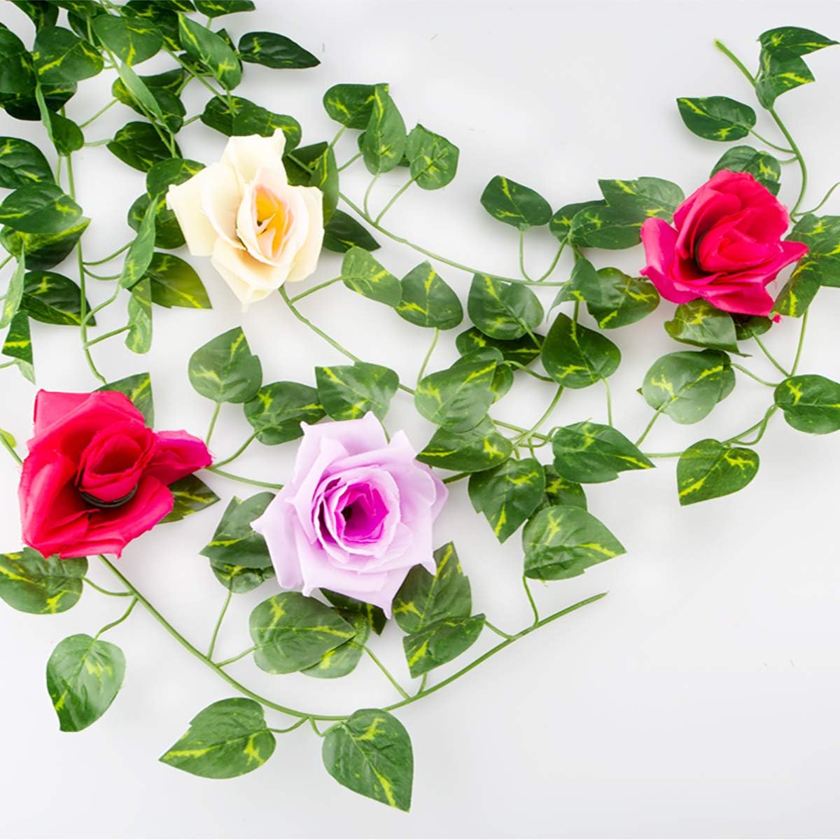 NAYARD Ivy Garland Artificial Greenery Garland 12 Strands 82 Feet Fake Ivy Vines Silk Leaves Garlands Decorations for Wedding Party Garden Water Pipe Fence Outdoor Indoor Wall (Ivy Garland)