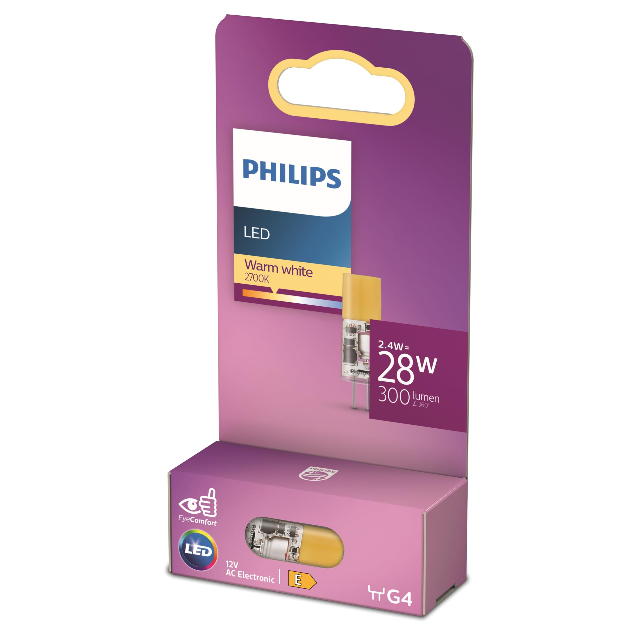 Philips LED Capsule 28W Capsule G4 2700K 300lm 15000h
