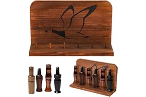 Memorywuu Ducks Call Display Rack for 6 Duck Calls, Wall Mount Wooden Shelf Hunting Accessories for Home Decoration, 11.8 x 7 x 3.3 Inches(Black)