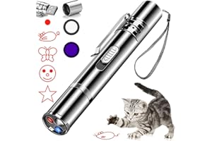 IVVTRYI Laser Pointer Cat Toys for Indoor, Rechargeable, 7 Adjustable Wand Red Light Pet Interactive Cat Mouse Toys to Keep Busyfor Kitten Dog Chase Play ﻿
