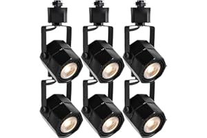 EAGLOD 10W LED Track Lights Heads H Type Track Lighting Heads Dimmable Ceiling Spotlight for Accent Task Wall Art Lighting 24° 6 Pack(4000K Daylight) (Black 8W)