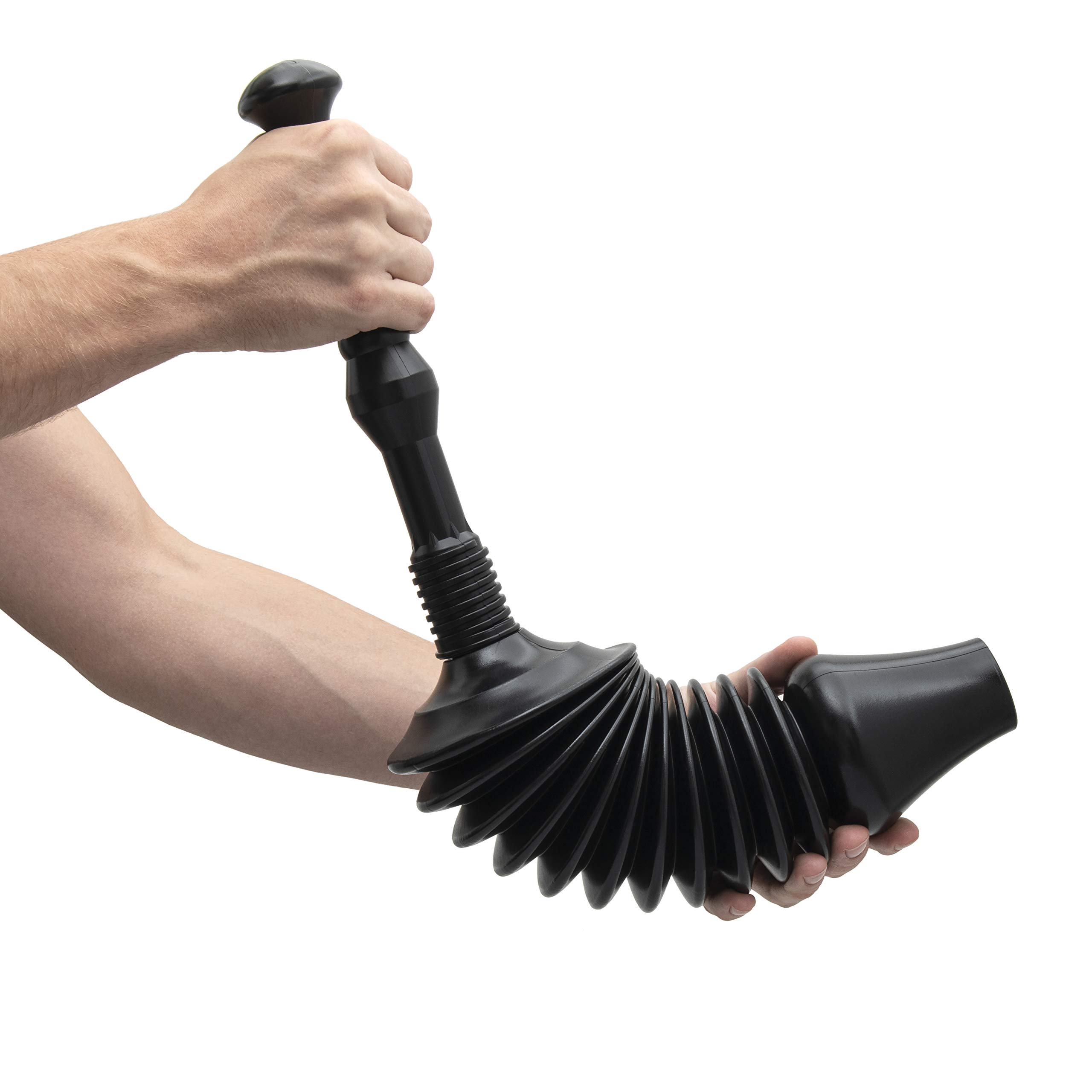 OUTSTANDER Drain Plunger Set – Powerful Plumbing Suction Tool for Unblocking Toilets, Sinks & Drains, Heavy Duty Flexible Unblocker for All Types of Clogs, Black (Toilet Plunger) — image 1