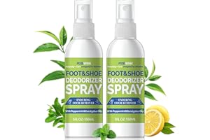 Foot & Shoe Deodorizer Spray, 5 fl.oz Instant Odor Eliminator for Smelly Shoes & Feet - Long-Lasting Freshness (2-Pack)