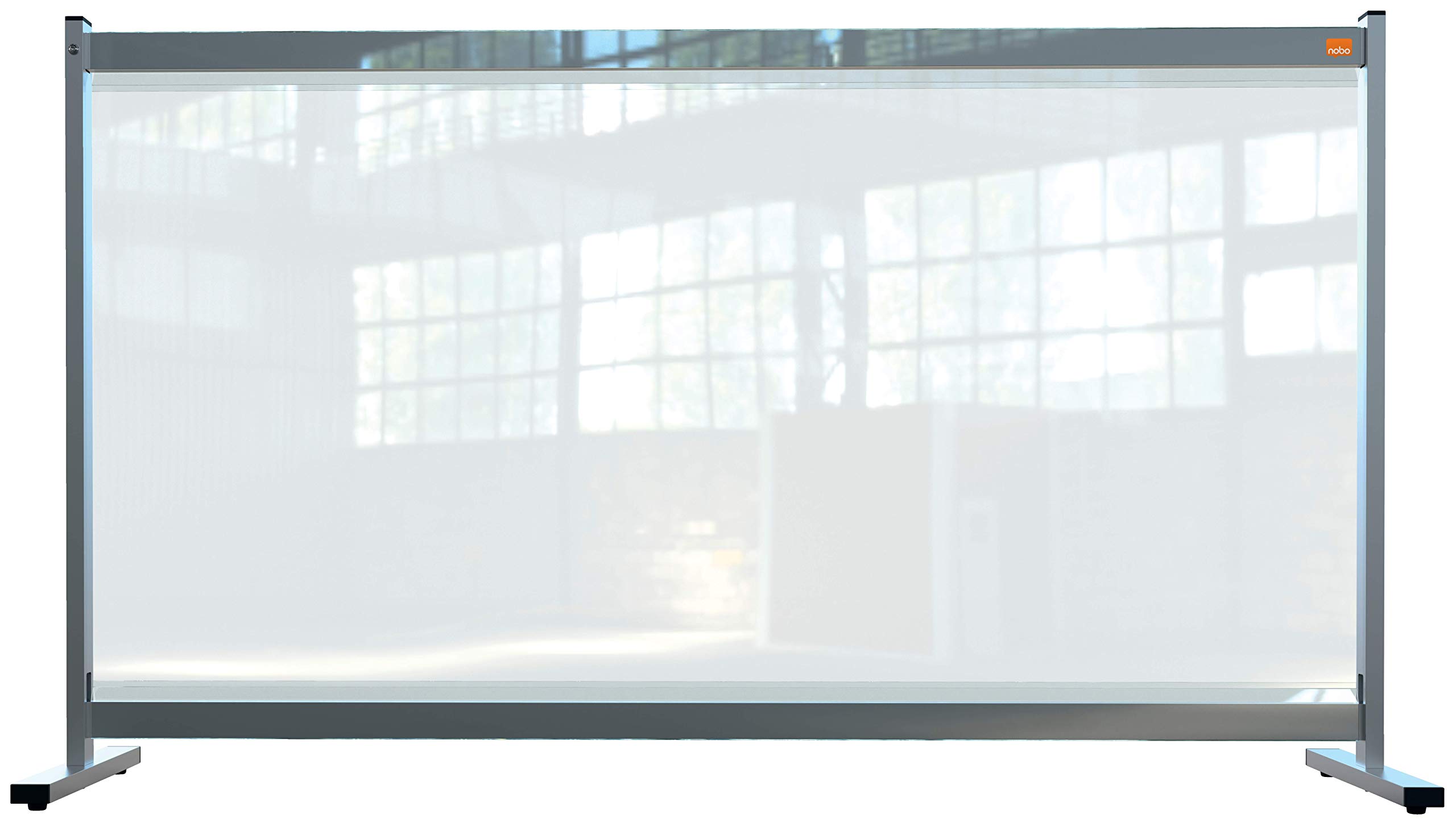 Nobo Desk Screen, 1.65 m High Clear PVC Desk Divider, Premium Plus, 1470 x 860 mm, 1915548