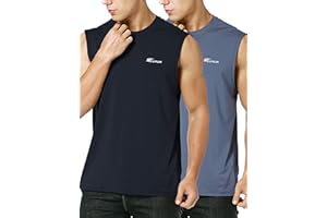 EZRUN Men's Sleeveless Shirt Quick Dry Workout Swim Shirt Gym Muscle Athletic Beach Tank Top Big and Tall
