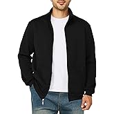 Men's Fleece Jacket Casual Zip up Lightweight Sweatshirts Athletic Outdoor Sweater Jackets with Pockets