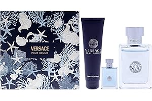 Versace Pour Homme for Men - 3 Pc Gift Set 3.4oz EDT Spray, 0.17oz EDT Spray (Mini), 5oz Bath and Shower Gel
