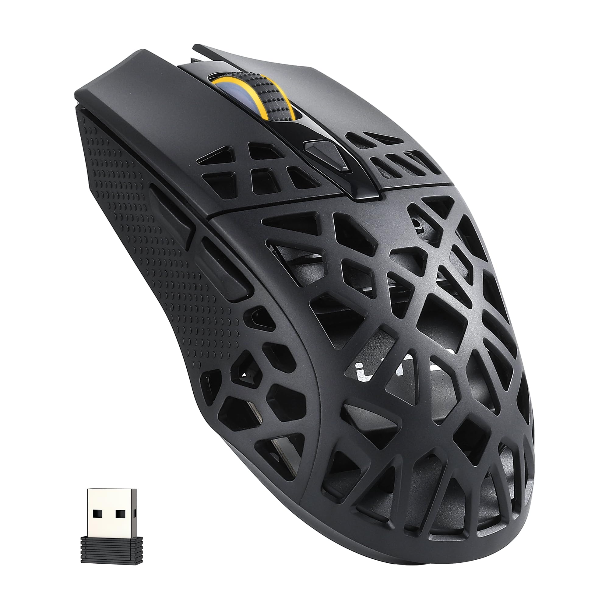 Photo 1 of LTC GM023 Tri-Mode Wireless Gaming Mouse, 79g Ultra-Light Honeycomb Ergonomic Gaming Mouse, 2.4Ghz/BT/Wired, 6-Level DPI 4800, 6 Programmable Buttons, Pro Software