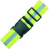 Talmo Reflectives Reflective Elastic Belt or Sash, Military Heritage Style Glow Belt, Running Walking Motorcycling, Adjustable (Lime Green Ultralight, Regular)
