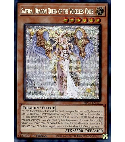 Amazon.com: YU-GI-OH! Saffira, Dragon Queen of The Voiceless Voice -  PHNI-EN020 - Ultra Rare