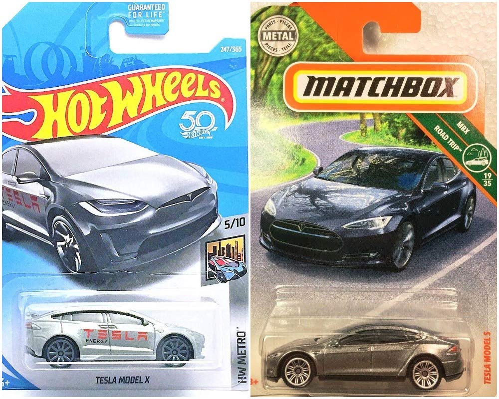 Hot Wheels Tesla Model X 247365 And Matchbox Tesla Model S Mbx Road Trip 1935