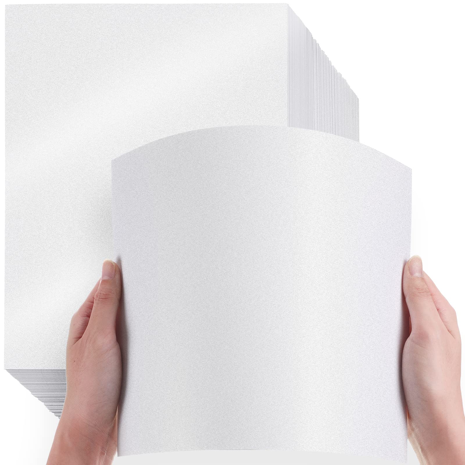 Photo 1 of 250 Sheets 8.5 x 11 Inch Metallic Paper Shimmer Card Stock 80lb 210 Gsm Double Sided Card Stock Printer Paper for Weddings Birthdays Craft Use Invitations Certificates DIY Cards (Pearl White)