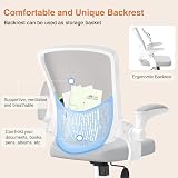 nasPaluro Ergonomic Computer Desk Chair with Flip-up Armrests Grey view 3