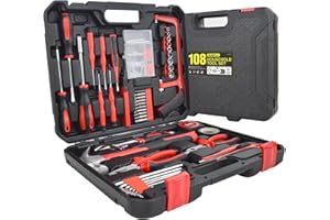 Gunpla 108pcs Home Tool Kit Professional Hand Tools Set, DIY Essential Fixing Repair Maintenance Accessories Toolkit Box with