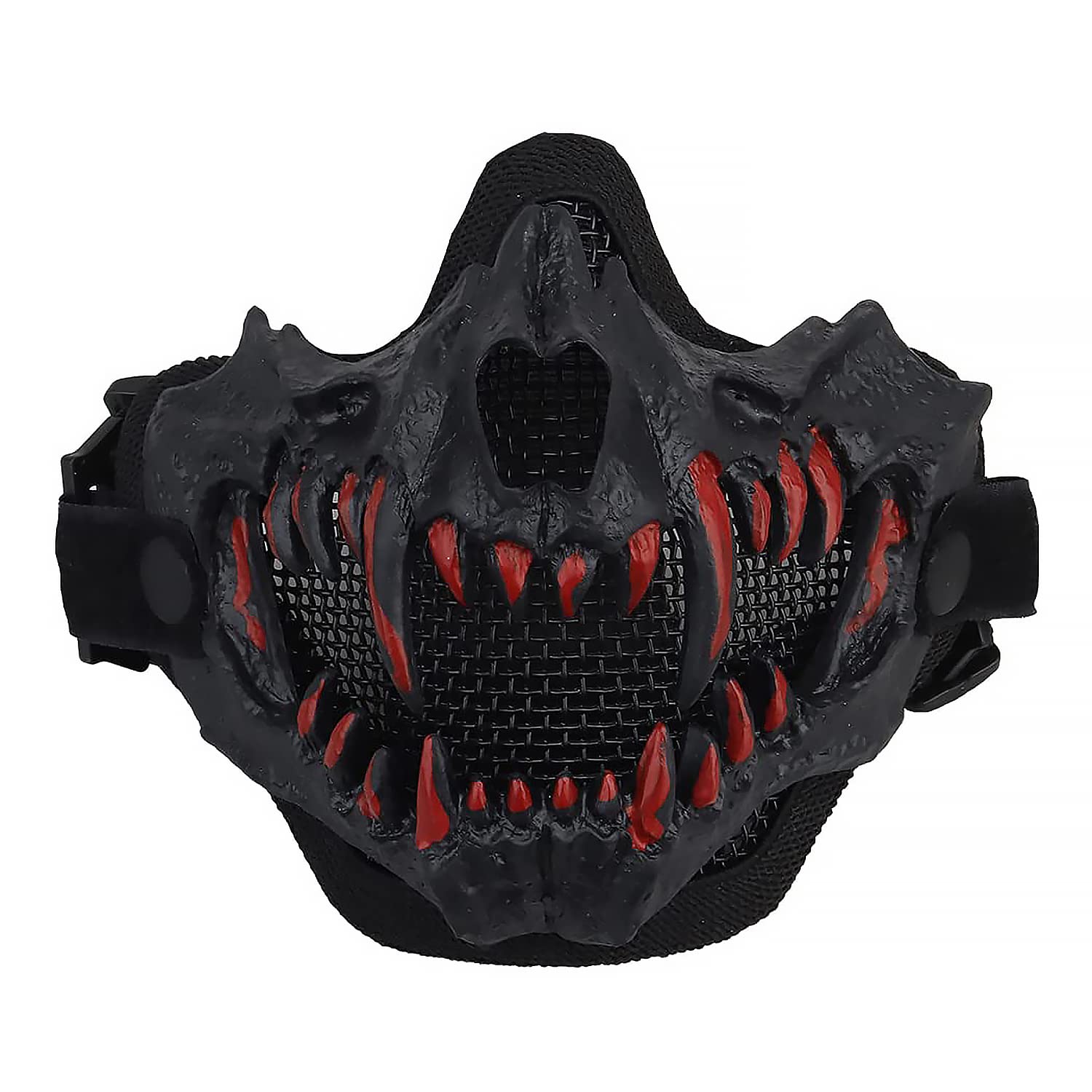 Yzpacc Airsoft Half Face Masks Tactical Face Protection Mesh Mask for Halloween Cosplay Paintball CS Hunting Cosply