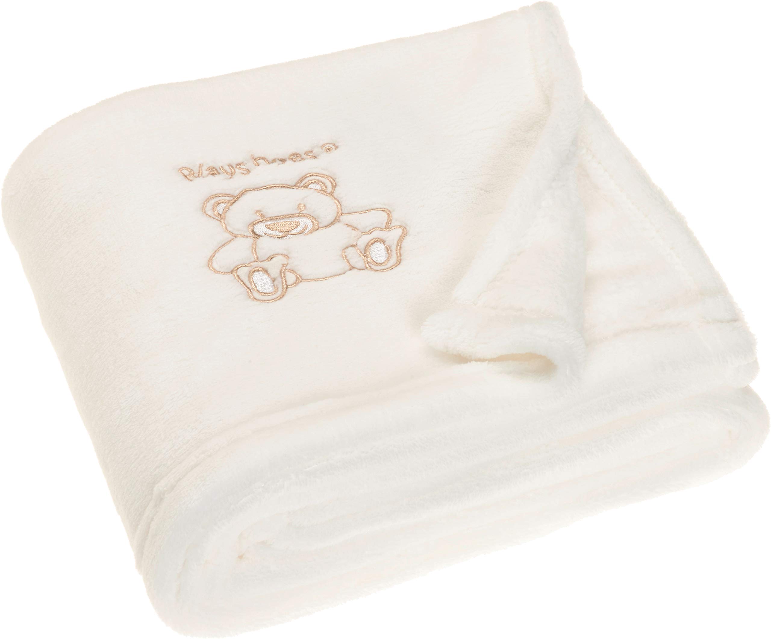 Playshoes 75 Xx 100cm Soft Embroidered Fleece Blanket (Beige)