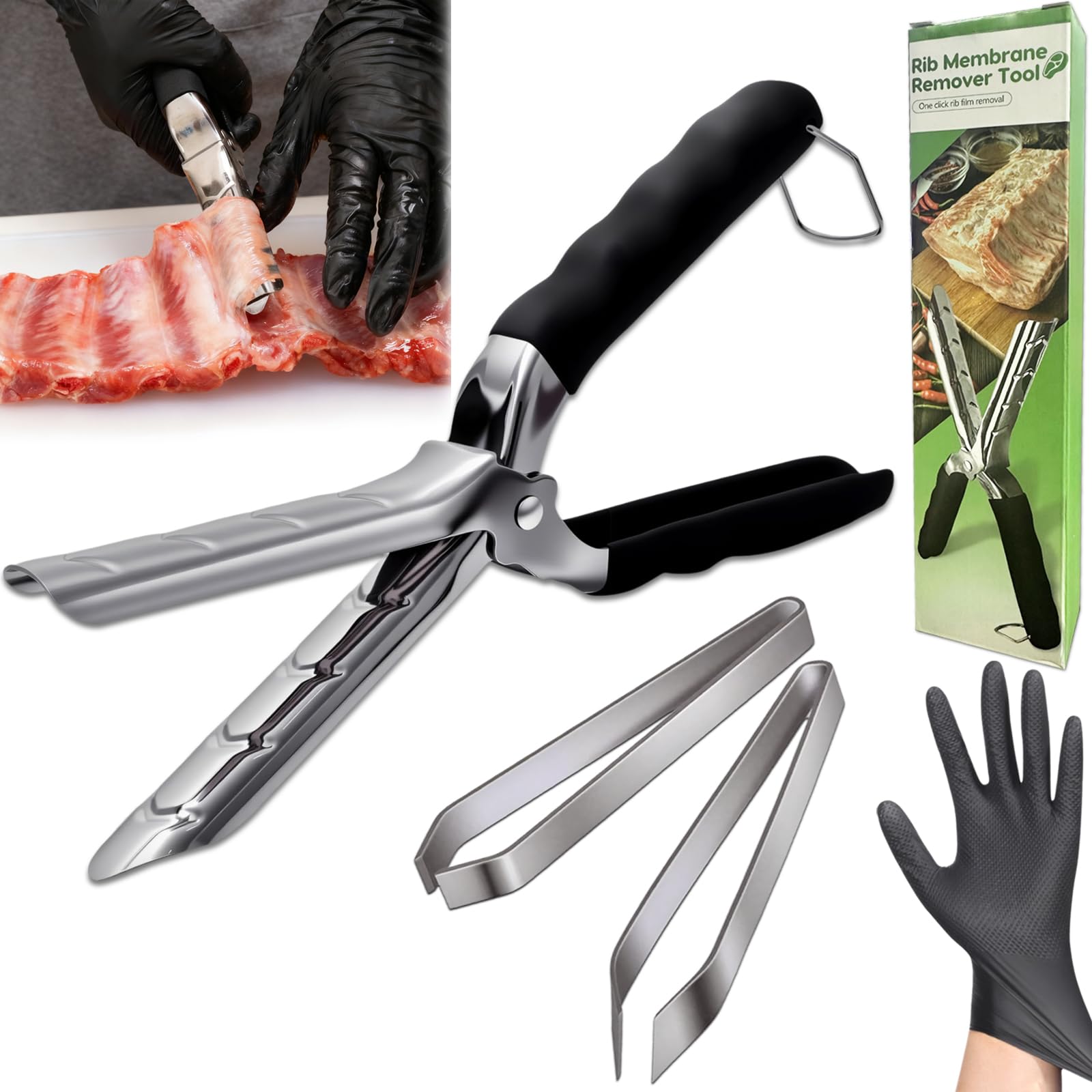 Rib Membrane Removal Tools, Rib Prep Tool, Stainless Steel BBQ Rib ...