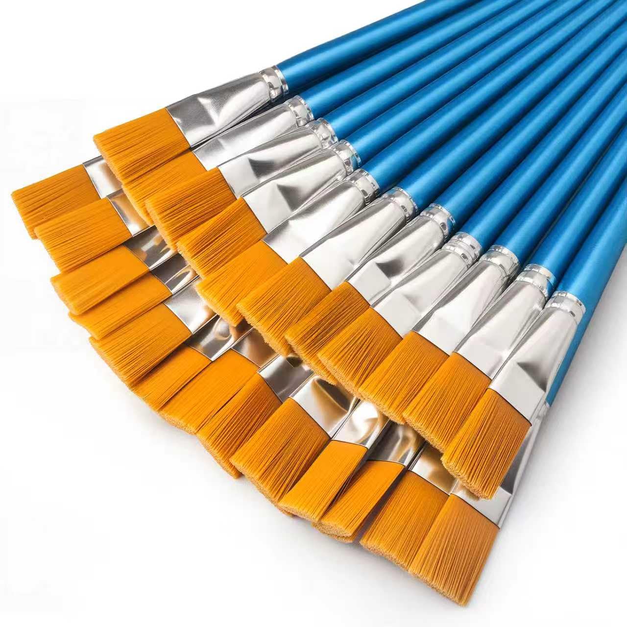 Photo 1 of 20 Pcs Flat Paint Brushes,1 Inch Craft Paint Brushes, Large Acrylic Paint Brush for Watercolor, Oil Painting, Acrylic,Big Paint Brush for Oil Paint and Body Painting Crafts, Rock Painting