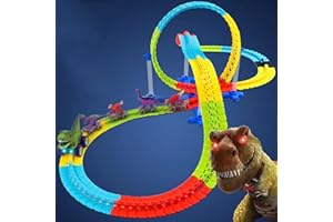 YSIRFD Dinoswift Soar with The Anti-Gravity Dinosaur Car, Dinoswift Anti Gravity Car, Dinoswift Race Track Car, Children's Educational Toys, Changeable Track with LED Light-Up Race Car for 3 Old + (192Pcs)