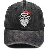 KKMKSHHG Funny Christmas Hat for Women Men, Merry Christmas Baseball Cap, Embroidered Adjustable Washed Party Dad Hat