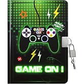 WERNNSAI Game Luminous Kids Diary for Boys, Secret Diary with Lock and Keys | Kids Journal Notebook Birthday Christmas Gift for 5 6 7 8-12 Year Old Boys, School A5 Lined Writing Drawing Notepad