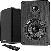 LONPOO Bluetooth Bookshelf Speakers, 60W Powered Speakers with Bluetooth/AUX-in/Optical/RCA, 4" Woofer and 1" Tweeter (Black)