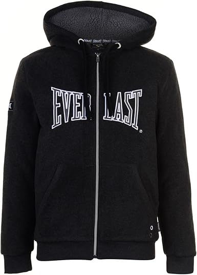 everlast fleece zip logo hoody mens
