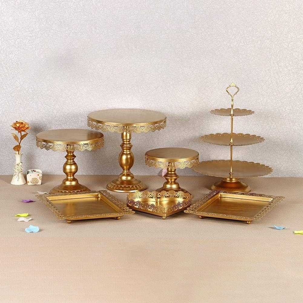 Support A Gateau Presentoir A Dessert En Metal Titulaire Ensemble De 7 Pcs Avec Du Cristal De Mariage Plateau De Desserts Fete De Mariage Danniversaire Decoration Facile A Utiliser Et A Nettoyer
