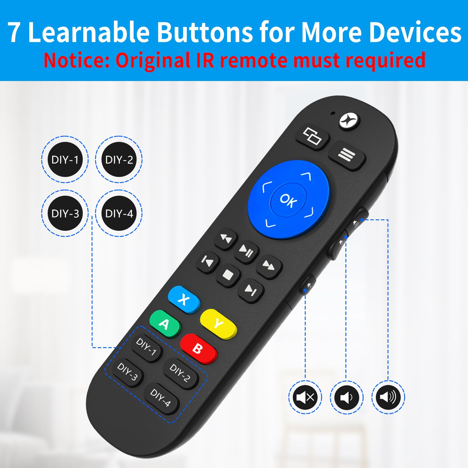 tiebutie Pre-Programmed Media Remote Control Compatible with Xbox One, One S/X - Universal Control for Xbox Remote, LG & Vizio TV Remotes with Extra 7 Learning Programmed Keys