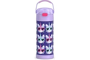 THERMOS FUNTAINER 14 Ounce Stainless Steel Vacuum Insulated Bottle, Cool Caticorns