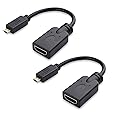 Cable Matters 2-Pack Micro HDMI to HDMI Adapter (HDMI to Micro HDMI Adapter) 6 Inches with 4K and HDR Support for Raspberry P