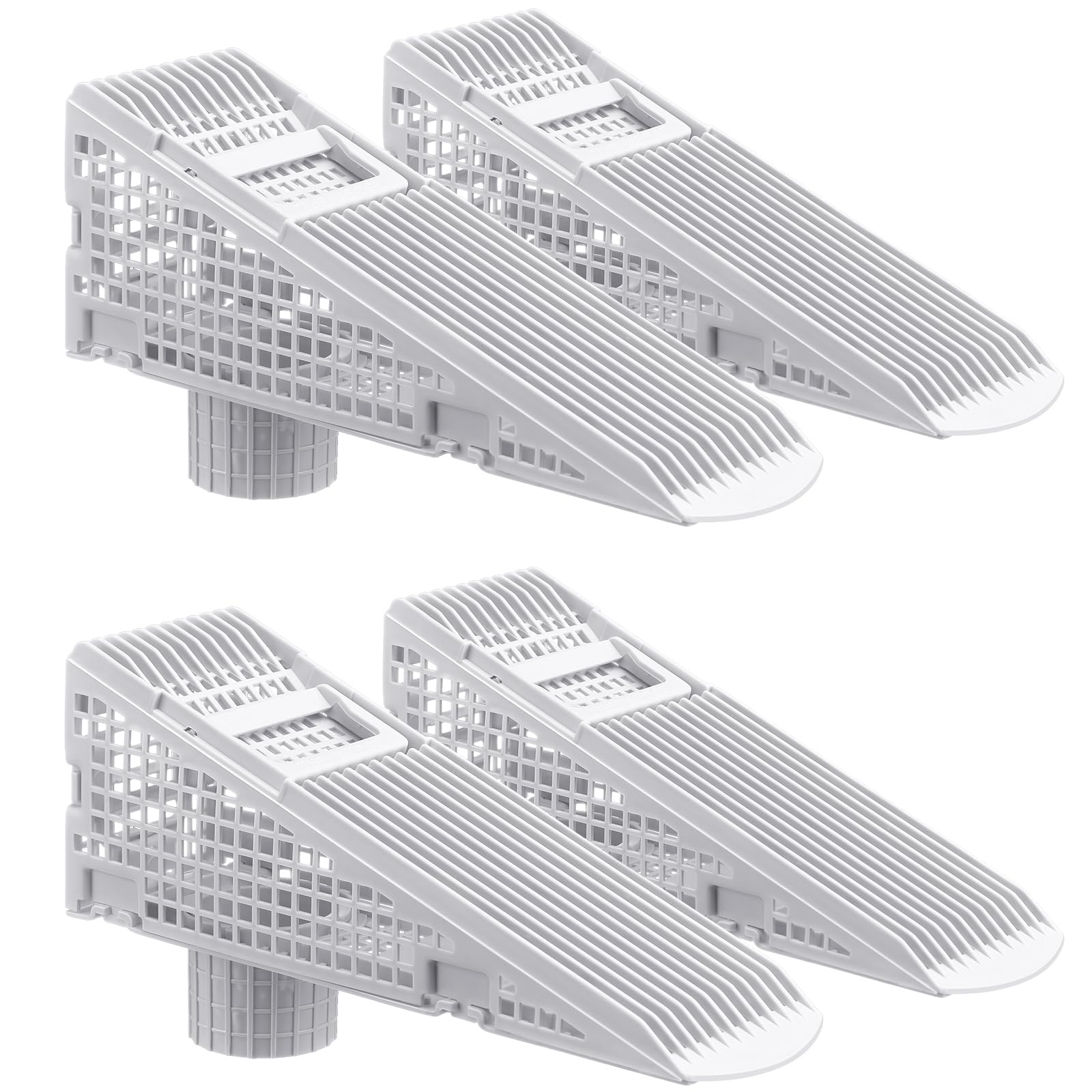 Photo 1 of Nuanchu 4 Pcs Wedge Downspout Screen Gutter Guard Downspout Filter Gutter Leaf Debris Guards Filter Strainer for Leaves and Debris (White)