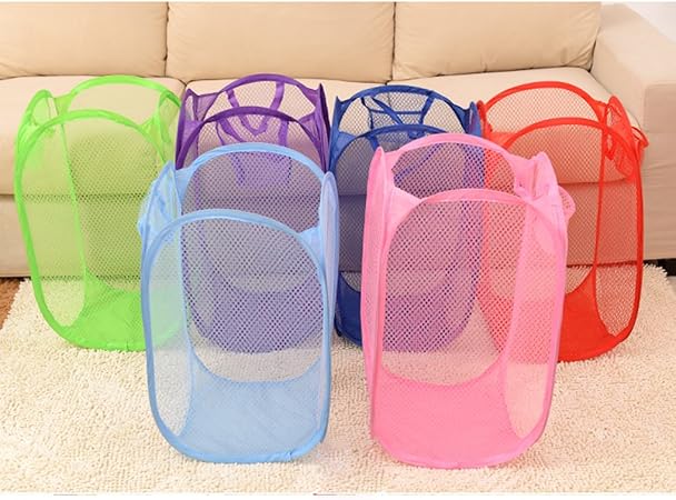 Cesta de almacenamiento de ropa Colorida cesta de tela cilíndrica