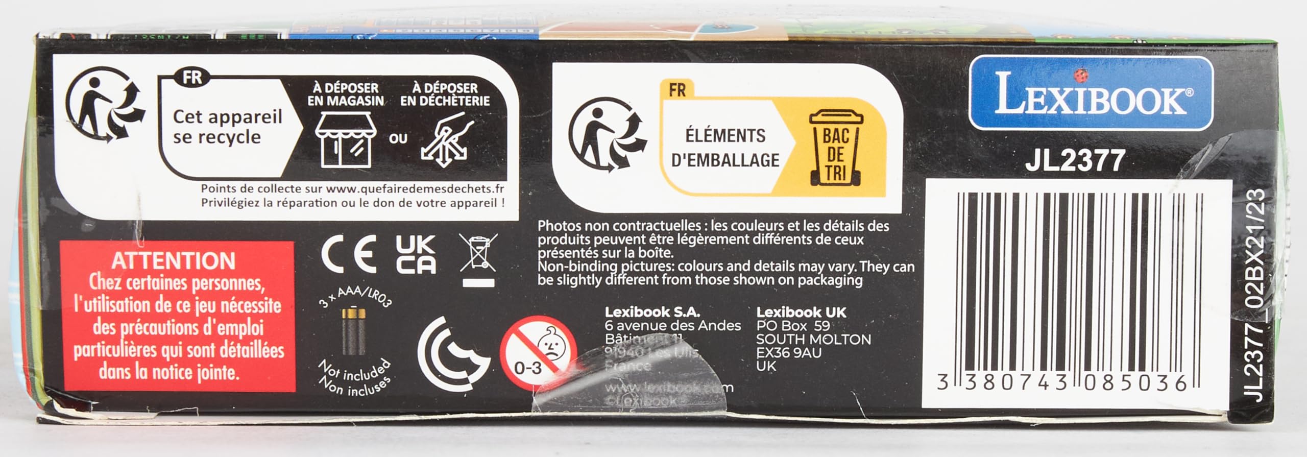 Lexibook Compact Cyber Arcade Portable Gaming Console, 250 Gaming, LCD, Battery Operated, Video Game for Children, Black/Blue/Green, JL2377