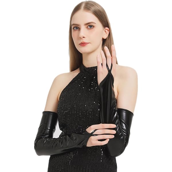 Guantes Largos Plateados De ópera Para Mujer Y Niña | Ajuste Ceñido Hasta El Codo Para Disfraces Y Fiestas