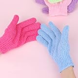 minkissy 30Pcs Five Finger Shower Gloves Exfoliator Bath Scrub Towel Body Back view 3