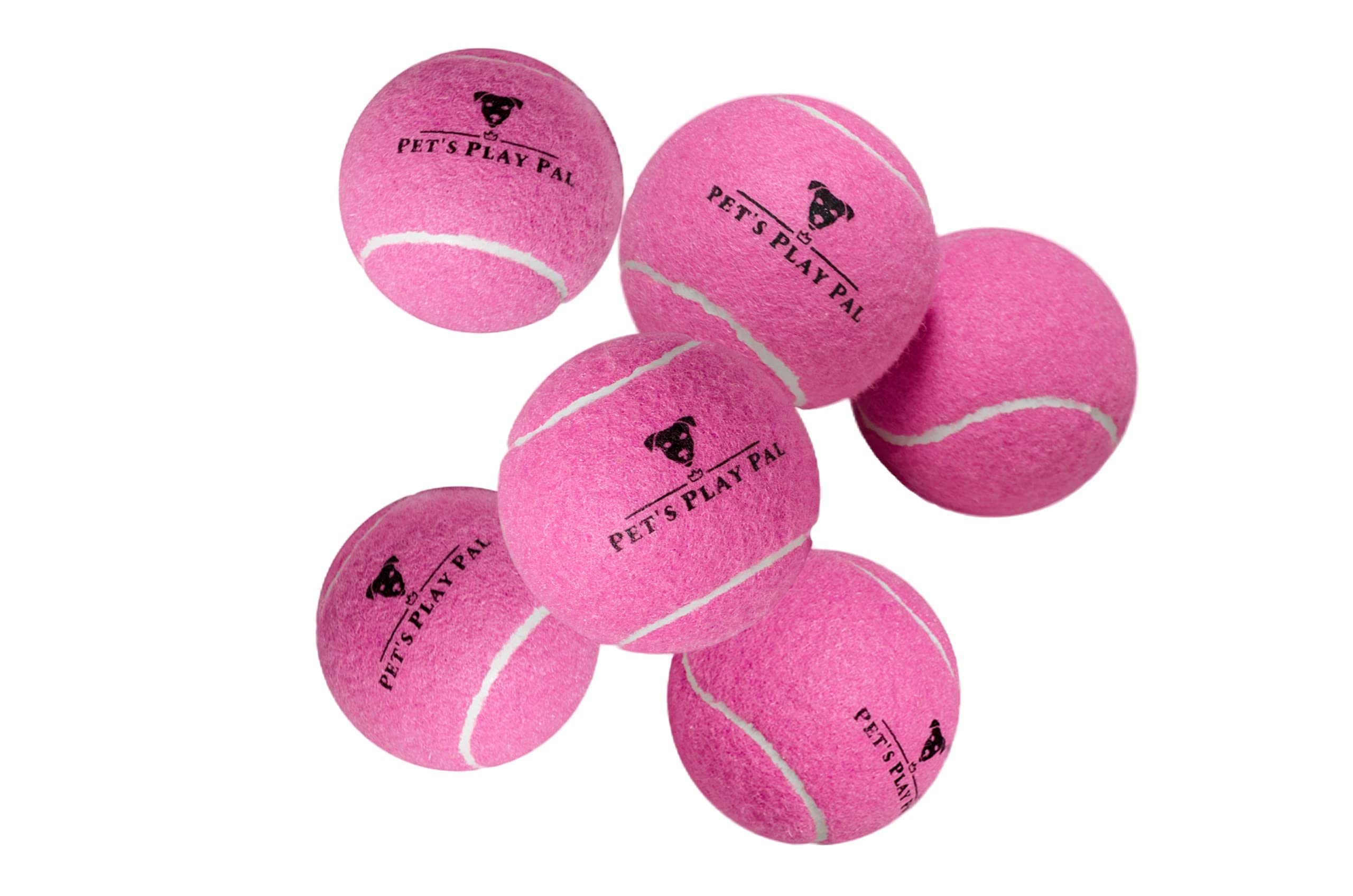 Pet's Play Pal Tennis Balls For Dogs | Dog Tennis Balls | Puppy Ball | Small Dog Balls | Throw and Fetch | Small Tennis Balls For Dogs | Ball For Dogs | Large Dog Ball | Pack of 6 | Pink