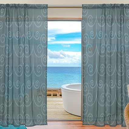 Amazon Com Savsv Window Sheer Curtains Panels Voile Drapes Morden