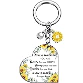 OEHEDOU Sunflower Keychain Sunflower Gifts For Women Inspirational Gifts For Female Sunflowers Gift For Best Friend Sunflowers Stuff Encouragement Gift Sunflower Keychain For Adults Women