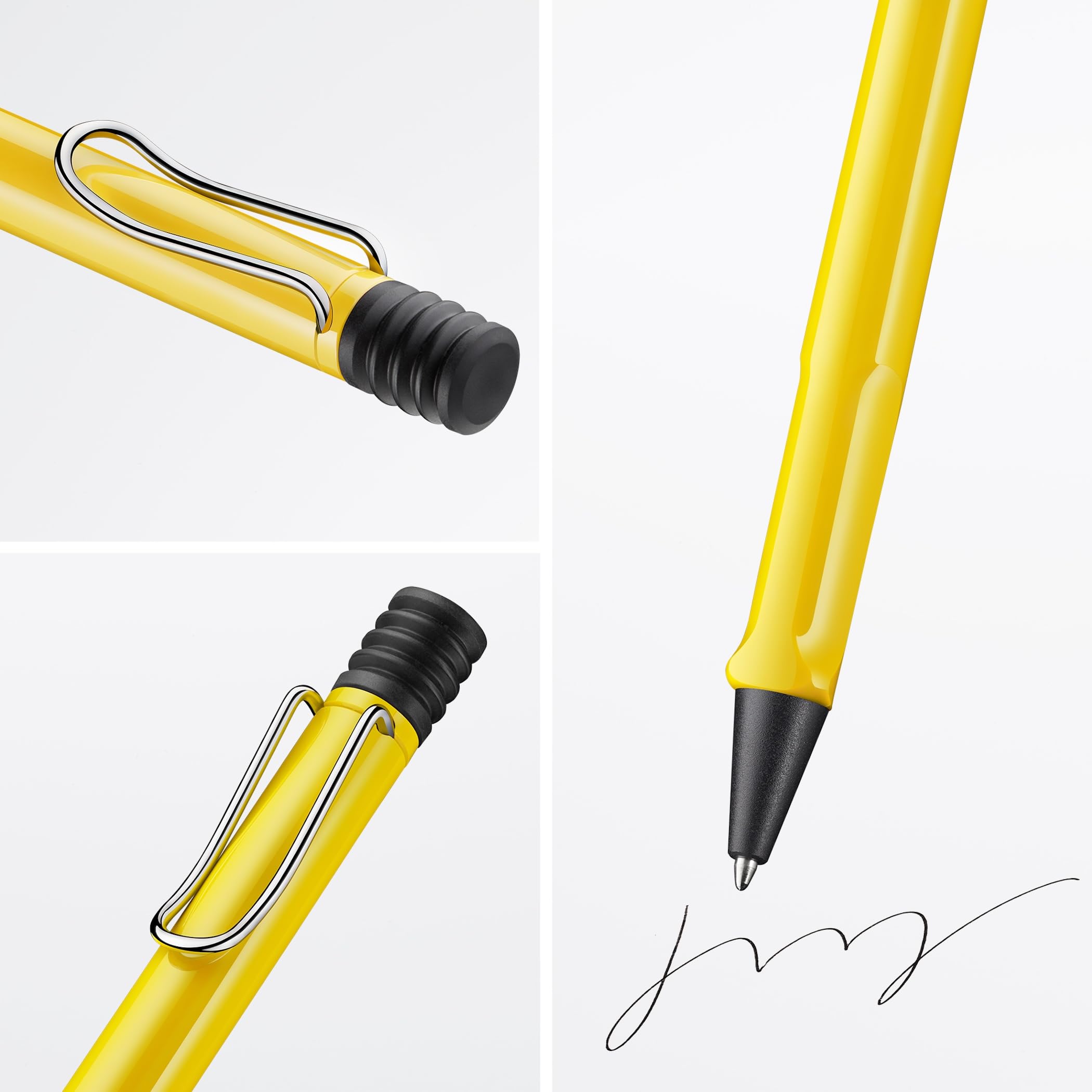 Lamy safari yellow Kugelschreiber - zeitlos klassischer Kuli mit ergonomischem Griff & robustem ASA-Kunststoff - inkl. Großraummine M 16 in Strichbreite M in blau 2